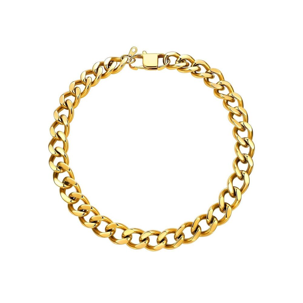 Chunky Gold Necklace, 16mm Cuban Link Chain for Women, Stainless Steel Chunky